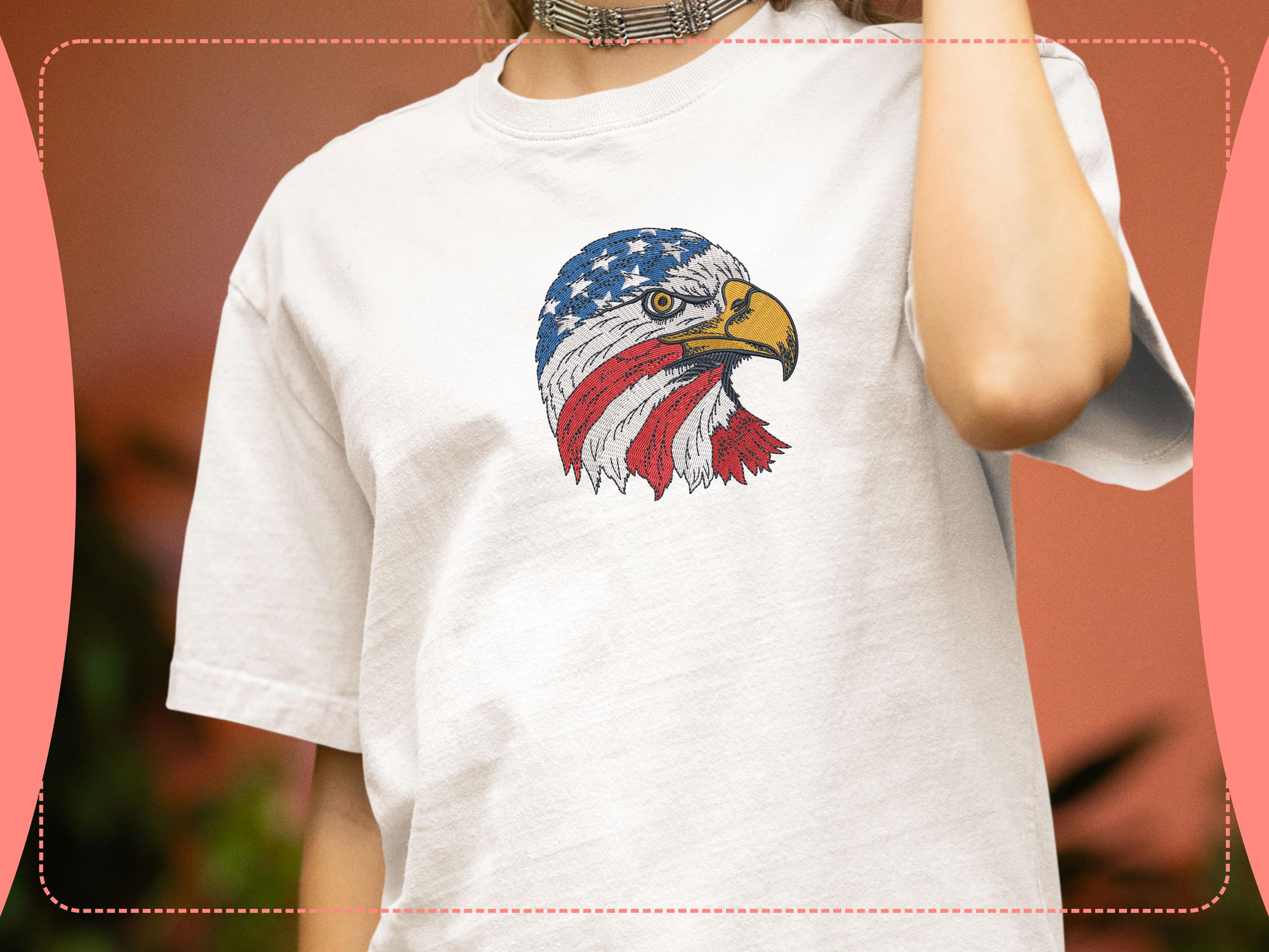 Bald Eagle American Flag Embroidery Design, Patriotic USA Eagle, 4th of ...