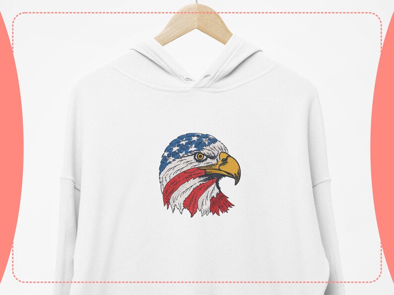 Bald Eagle American Flag Embroidery Design, Patriotic USA Eagle, 4th of ...