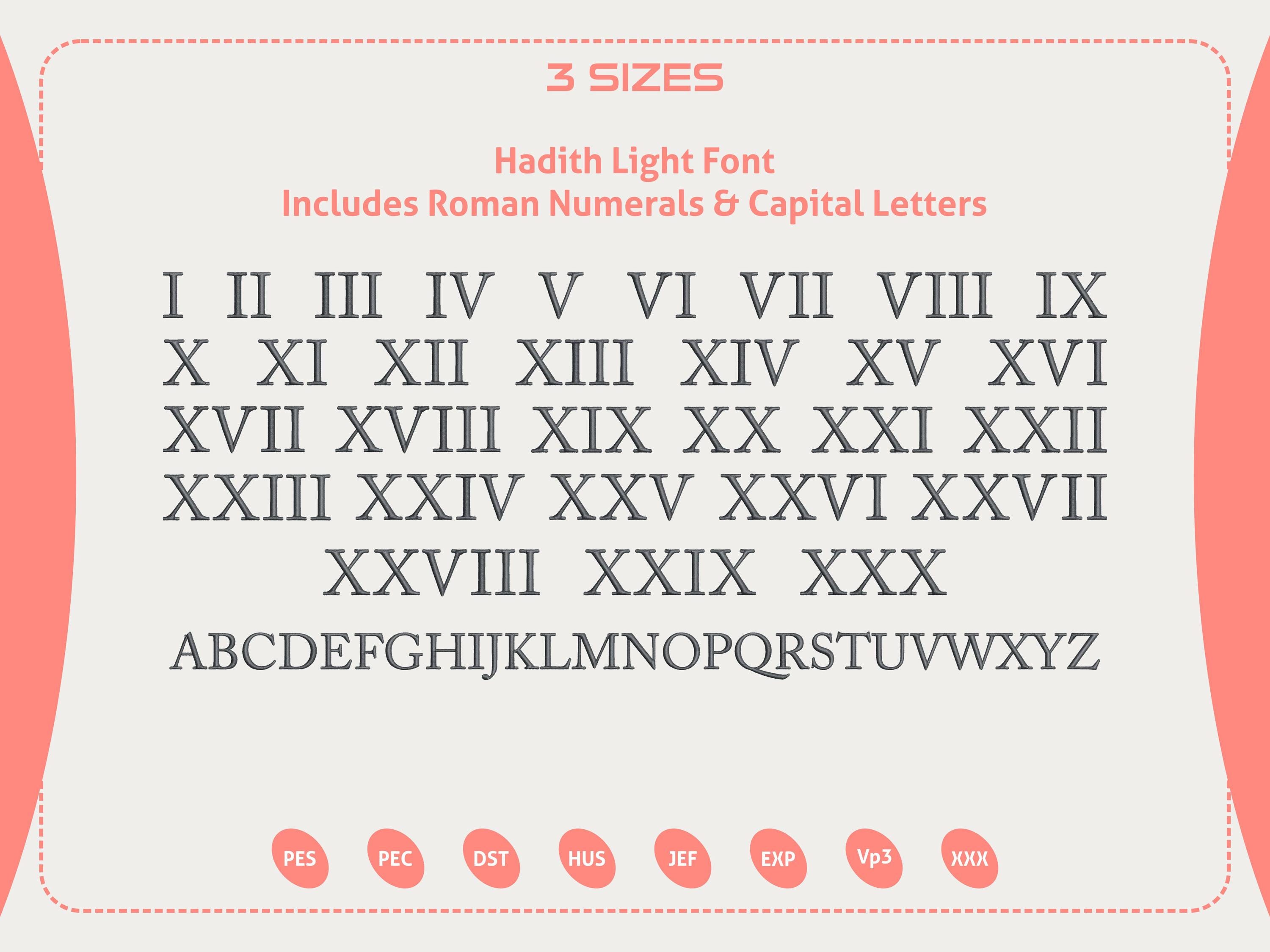 Roman Code Alphabet Roman Numerals Embroidery Font, Roman Numbers Embroidery Design ...
