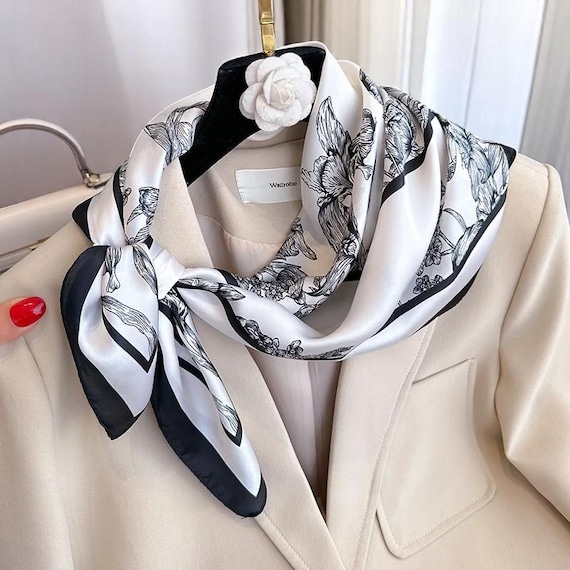 70x70cm Fashion Silk Scarf – Square Headband, Neck Wrap & Luxury Style Shawl for Women