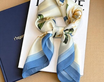 70x70cm Fashion Silk Scarf – Square Headband, Neck Wrap & Luxury Style Shawl for Women