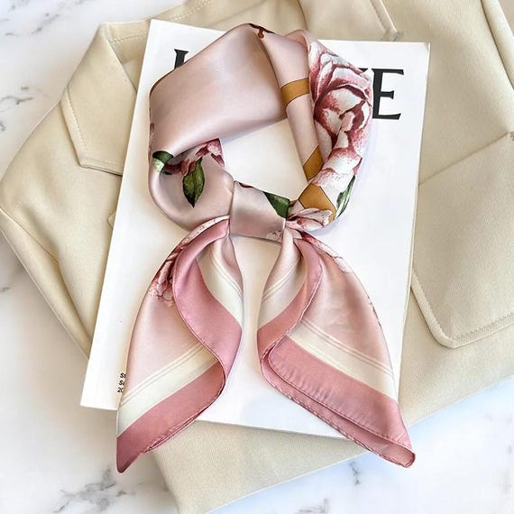 70x70cm Fashion Silk Scarf – Square Headband, Neck Wrap & Luxury Style Shawl for Women
