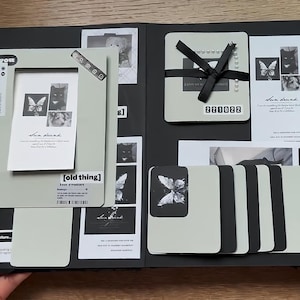 Livre pop-up gothique rose noire, album personnalisé, idées d'albums photo à faire soi-même, éléments pop-up, carnet de voyage relié en papier fait main avec bordure Deckle