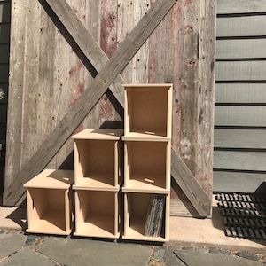Discount Pair Price DJ Record Storage Cube Proper Vinyl Record Crate Stack-able Modular Milk Crate Baltic Birch Plywood JJL