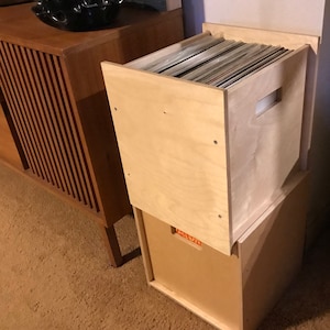 Pair Price For The Best DJ Record Storage Cube Proper Vinyl Record Crate Stack-able Modular Milk Crate Baltic Birch Plywood JJL image 8