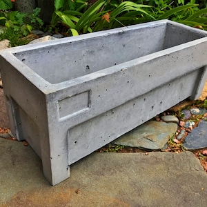 Recycled Glass Concrete Rectangular Planter, Party Cooler, Entitled  &quot;Rectilinear Rectangle&quot;  Recycled Concrete Flowerpot, By JJL