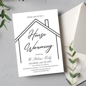 Housewarming Invitation, New House Party Invitation, New Home Party Celebration, House Warming Party Invite, Editable Canva Template CC001