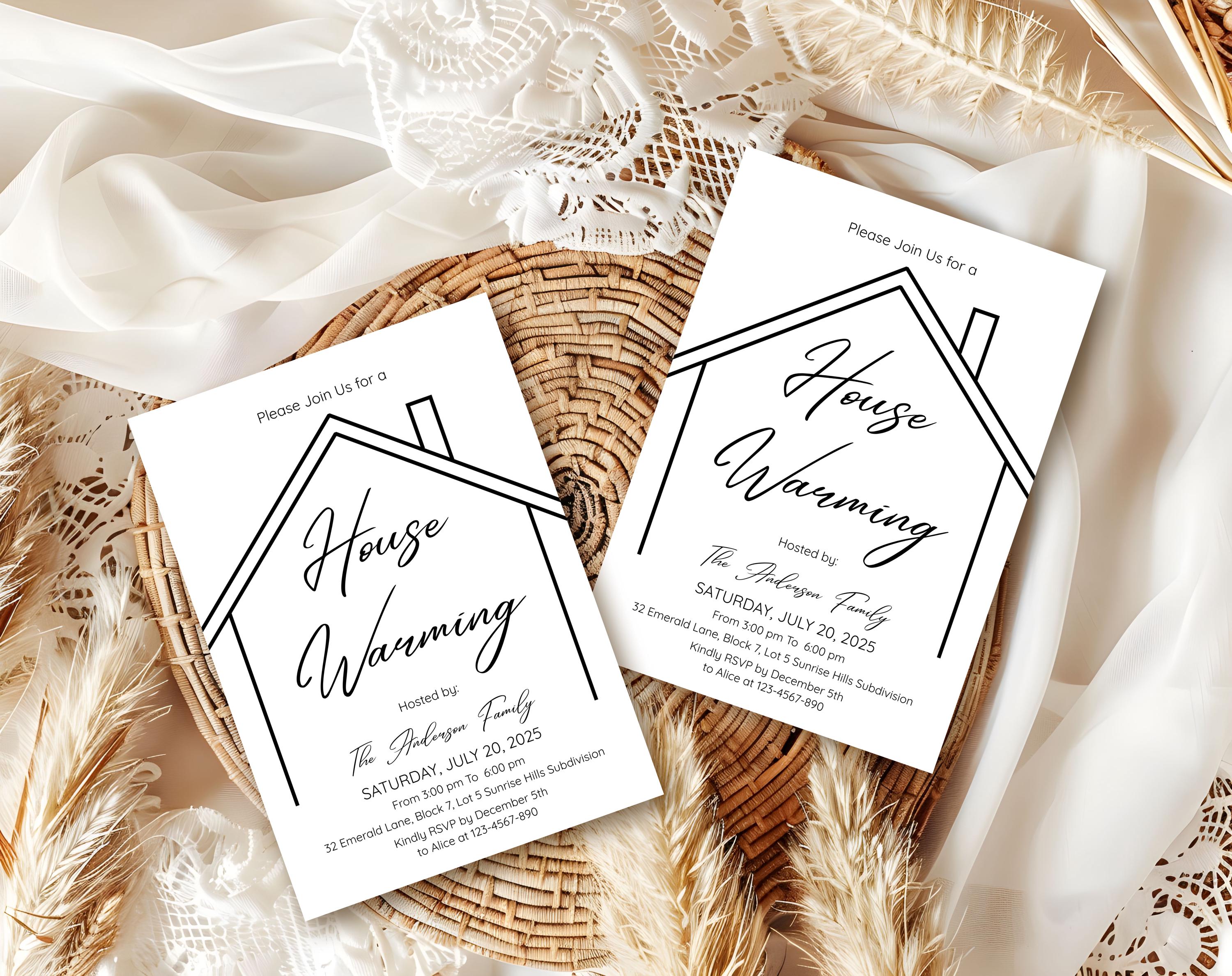 Editable Housewarming Invitation Template: New Home Party Invite (5x7 ...