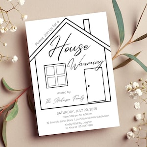 Housewarming Invitation, New House Party Invitation, New Home Party Celebration, House Warming Party Invite, Editable Canva Template CC002