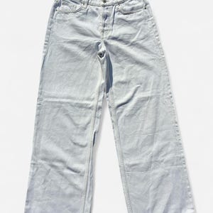 Vintage Damen &DENIM Baggy Jeans mit weitem Bein Light Wash Denim Loose Fit Niedrige Taille Y2K Ästhetik Größe 36EU / 8UK