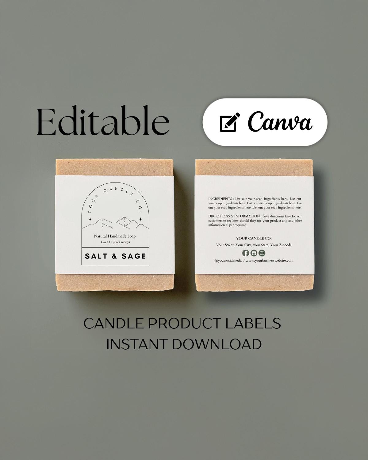 Soap Box Label Design Custom Diy Printable Soap Label Template Product Design, Lux Box ...
