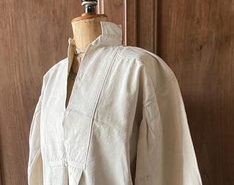 Antique French Shirt chanvre Linen Shirt Smock Tunic Homespun chemise