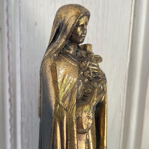 Vintage French Religious Statue Small Shrine Figurine St Therese, Saint Teresa