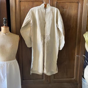 Antique French Shirt Hemp Linen Shirt Smock Tunic chemise