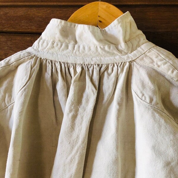 Antique French Shirt Linen Smock country work Tunic chemise