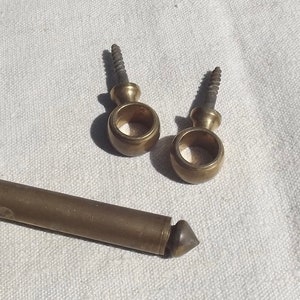 Antike Französische Messing Gardinenstange Bistrostange mit Befestigungsschlaufen 100 cm