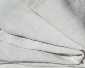 Antique 19th Century French linen Hand woven panels yards Oyster white