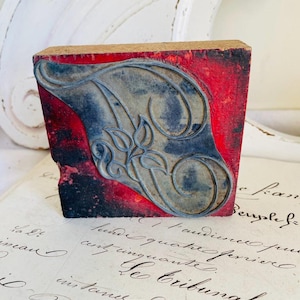 Tampon en tissu français ancien F, impression alphabet monogramme gothique initial, motif lettres majuscules