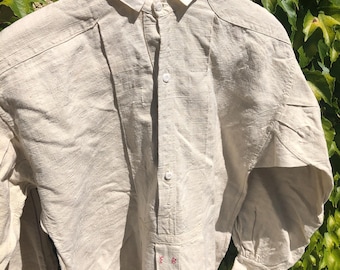 Antique French Shirt hemp Linen work Shirt Smock Tunic