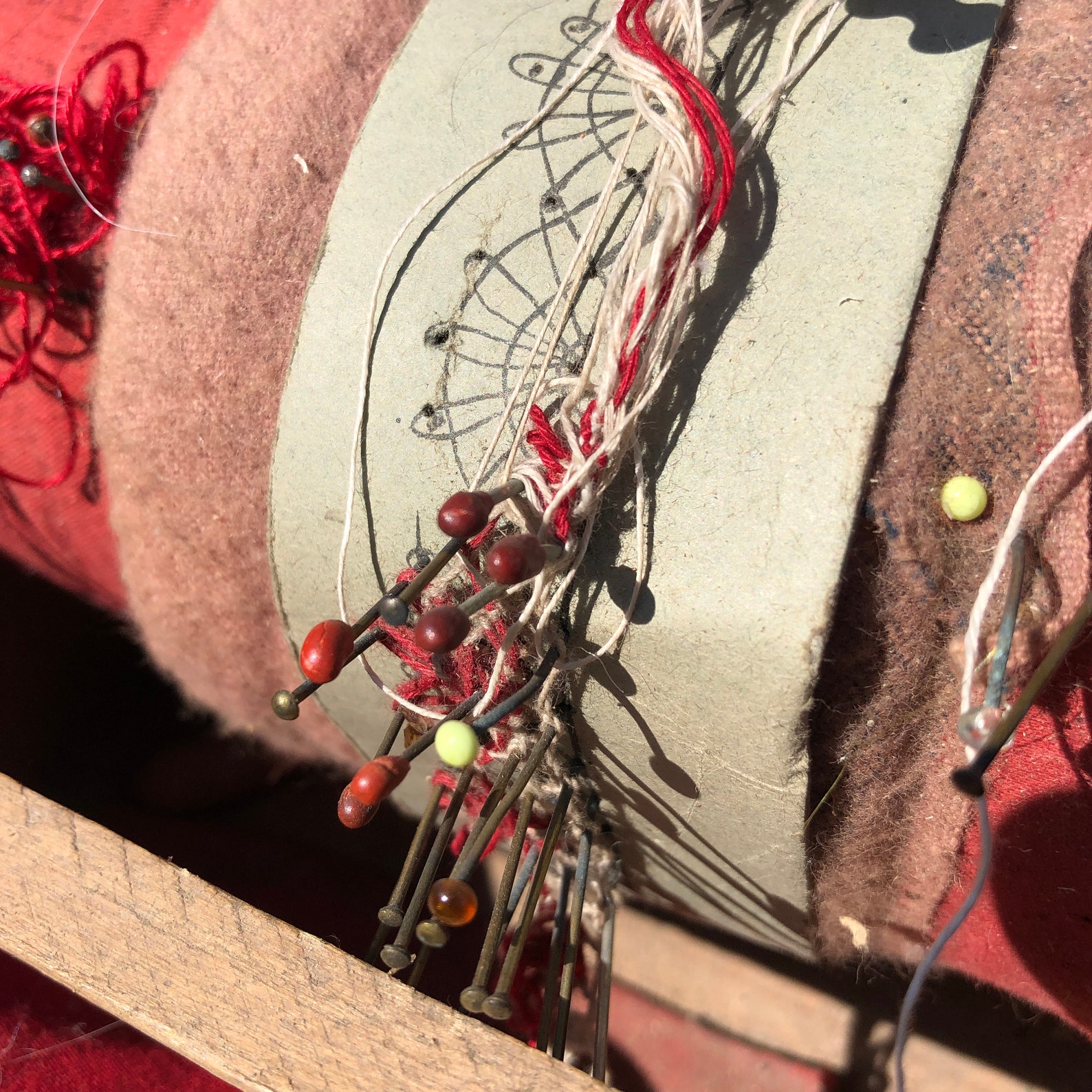 Antique French Lace Makers Pillow Roller Wheel Bobbin Lace Etsy