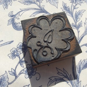 Antique French floral Printing Block wooden Pattern Fabric stamp