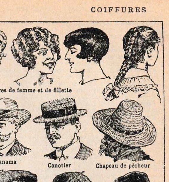 Antique Print Hats Fashion Headwear 