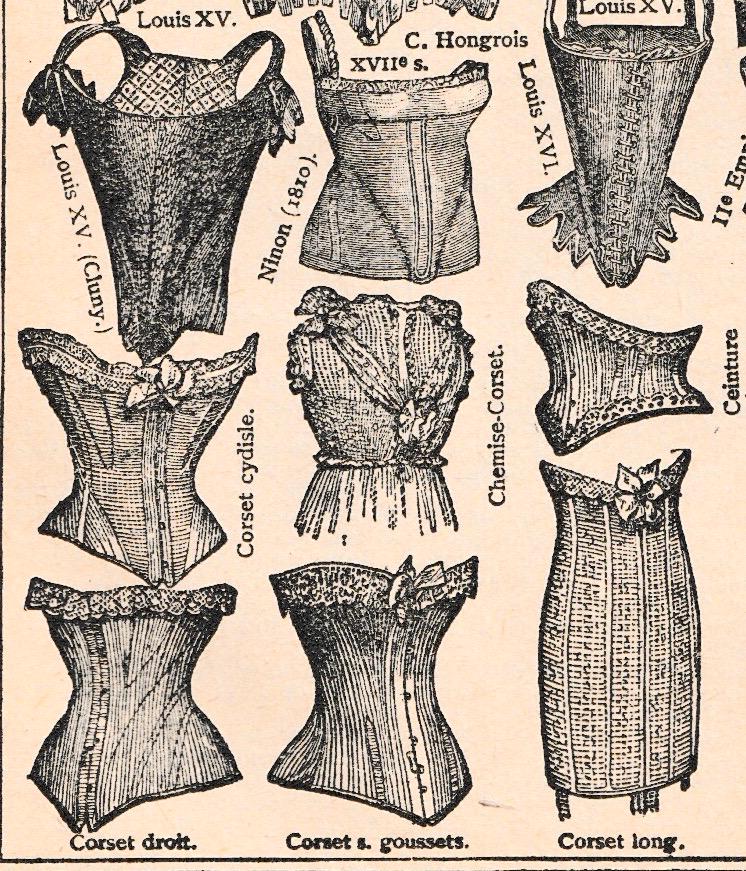 Antique 1920s French Print Corsets Paris Underwear Moulin Rouge