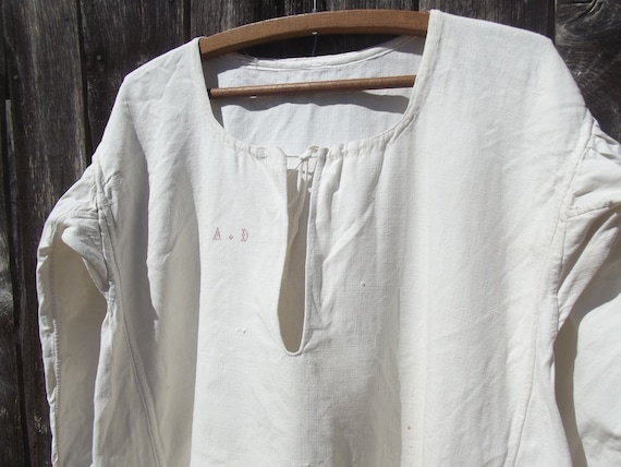 Antique French Workwear Smock Hemp Linen Tunic Rob