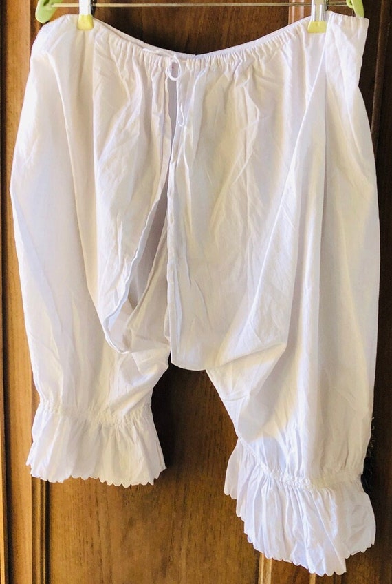 Antique French White Cotton Bloomers Shorts Knicke