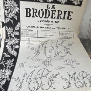 Vintage French Embroidery Patterns Monograms Alphabet Designs journal