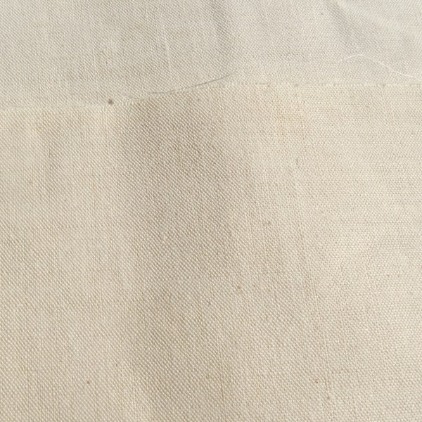 Vintage French Ecru Fabric Toile metis Untreated Calico sheeting fat quarter