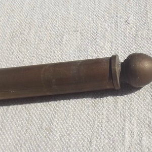 Antique French Brass Curtain Rods Vintage Bistro poles for nets or half sash with hanging loops