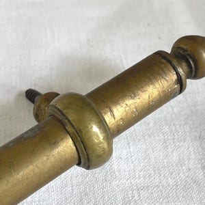 Antique French Brass Curtain Rod Bistro pole and attachment loops 84cm/33&quot;