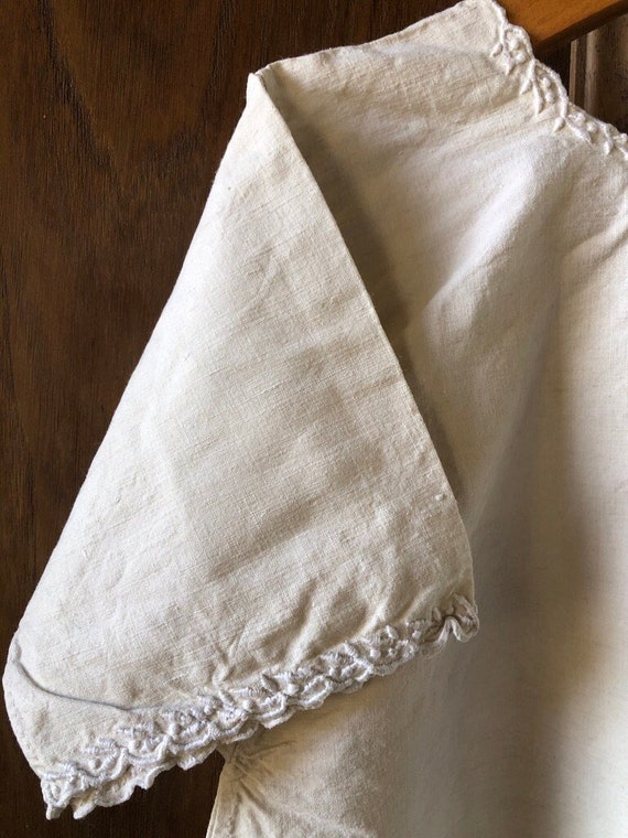 Antique French Linen Smock dress Tunics c1900 Emb… - image 2