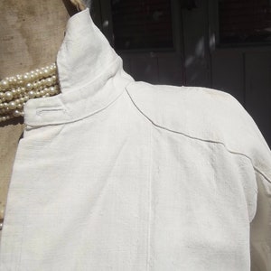 Antique French Shirt chanvre Linen Shirt Smock Tunic Hand stitched chemise