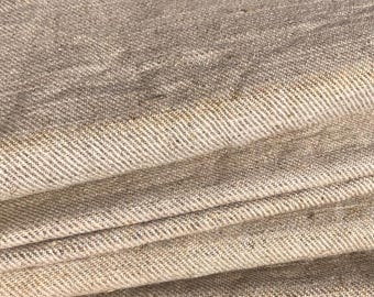 Antique French Cloth organic hemp nettle fabric primitive weave textile