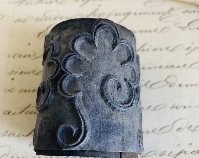 Antique French Printing Block Arabesque Cloud Pattern Fabric Roller ...