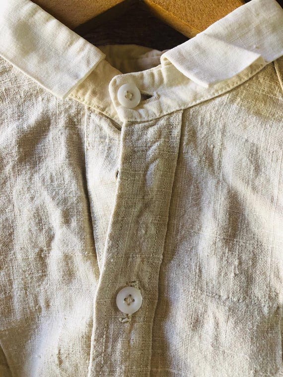 Antique French Shirt Chanvre Linen Shirt Gentleman Farmers Smock 