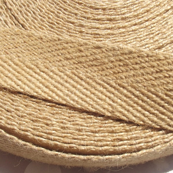 Vintage French Woven Herringbone Hessian Tape Jute Burlap Buckram twill webbing trim