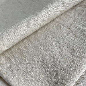 Toile Fleur Bleue mestizo de lino crudo francés vintage Piezas de calicó sin tratar