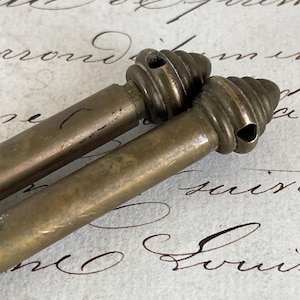 Paar antiek Franse messing gordijnroede uitschuifbare bistro-cafépaal Lace gordijnen halve netten wandkleden