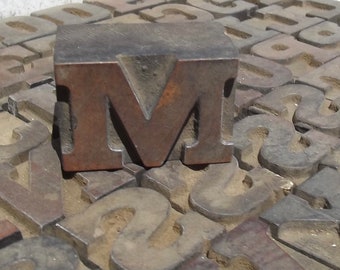 Antique French Letterpress Alphabet Complete Set A-Z Wooden printing blocks CHOOSE letter