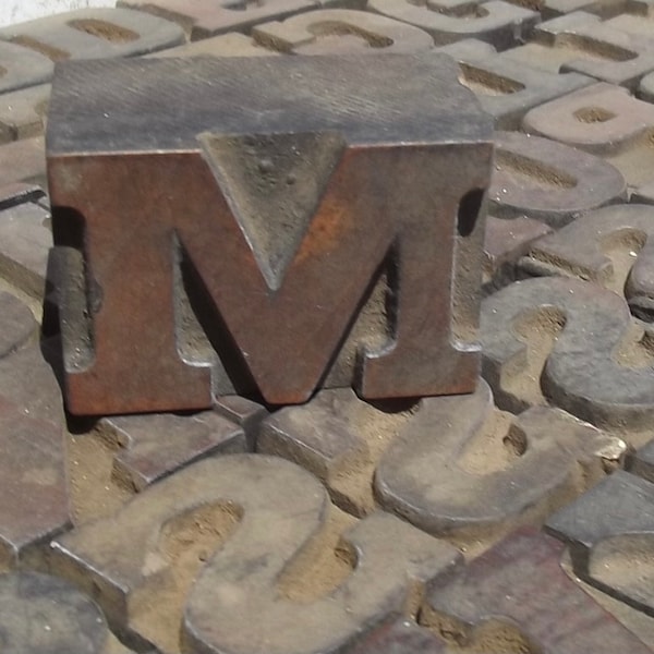 Ensemble complet de l'Alphabet Typographique Français Antique de A à Z, Blocs d'impression en bois Lettre CHOISIR