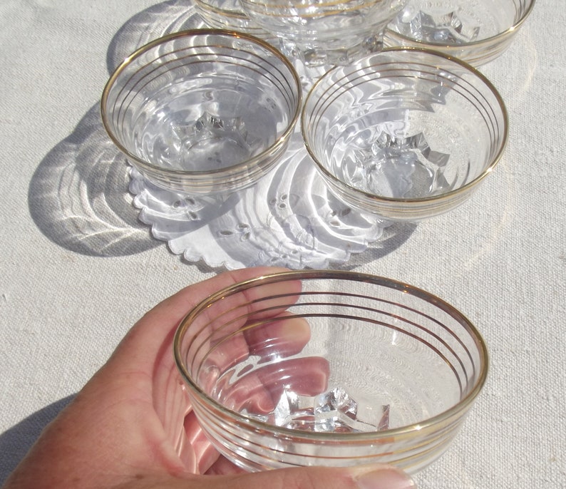 Set of Antique French Glasses Champagne Cups Vintage Gold Etsy