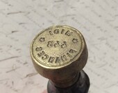 Antique French Brass Notaires Notary Bank Document stamp printing brass