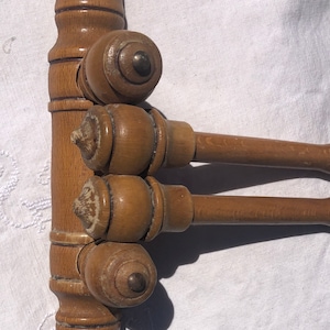 Vintage French Towel Rail Wall mounted Pivoted 2 rail faux bamboo towel hanger