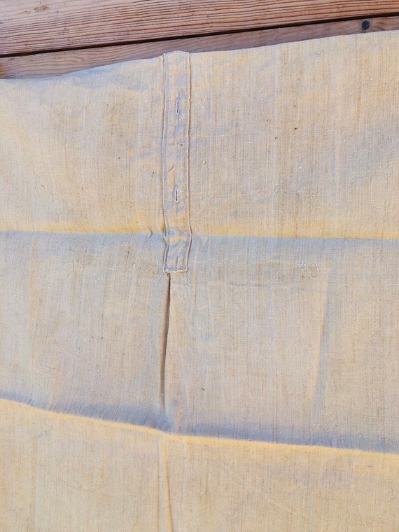 Antique French Linen block shirt front Smock Tuni… - image 5