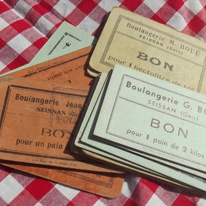 3 vintage patisserie française Boulangerie jeton de pain boulangers Carte de paiement