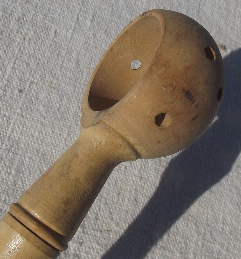 Vintage French Wooden Olive Scoop Provence Slotted spoon Etsy