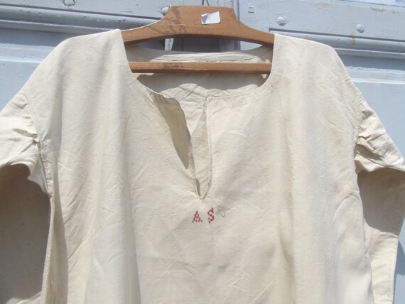 Antique French Workwear Smock Chanvre Linen Tunic